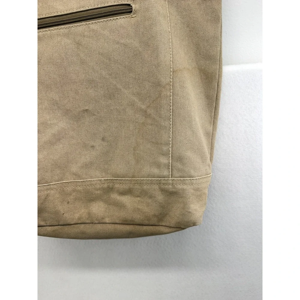 Myra Bag Canvas Leather Cafes Legumes Graphic Tote Shoulder Bag Tan Star Key